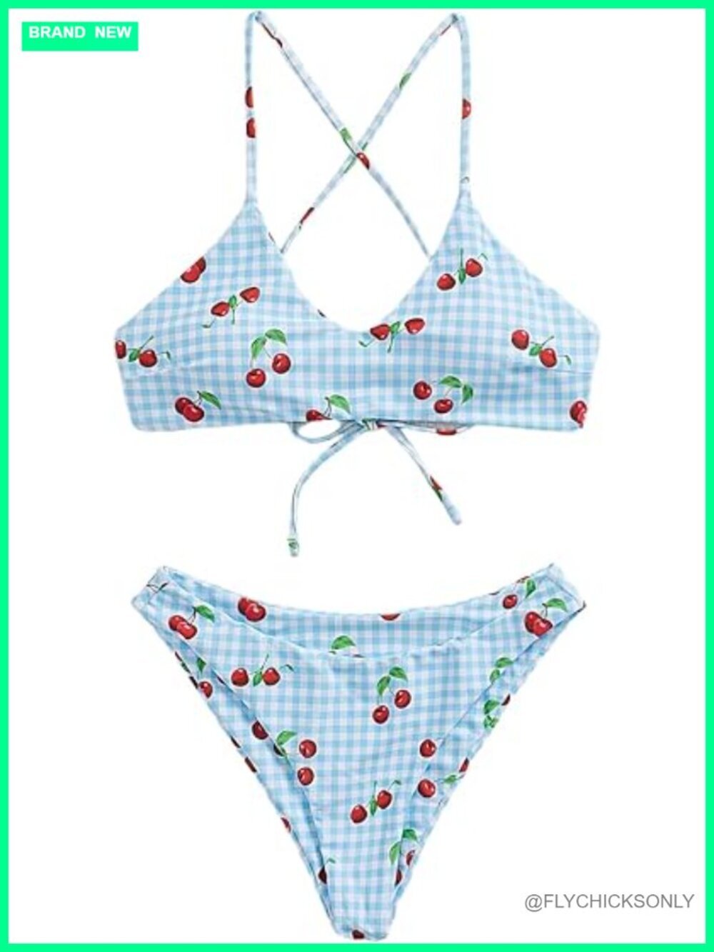 Floral Bikini Set 2 Piece Criss Cross Tie Back Low Rise Boho Swimsuits
